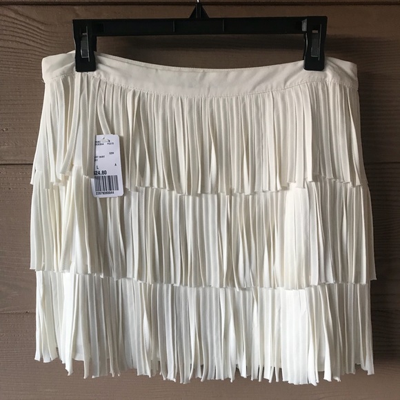 Forever 21 Dresses & Skirts - Ivory Fringe Skirt